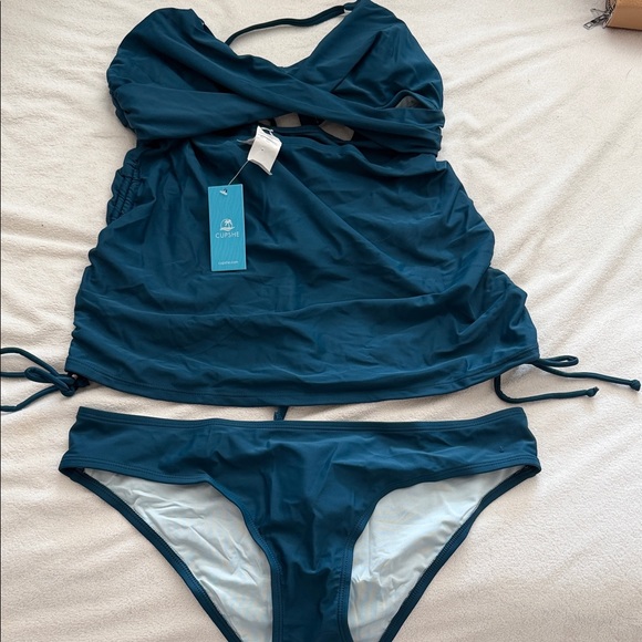 Cupshe Other - Cupshe Deep Blue Bikini Set
